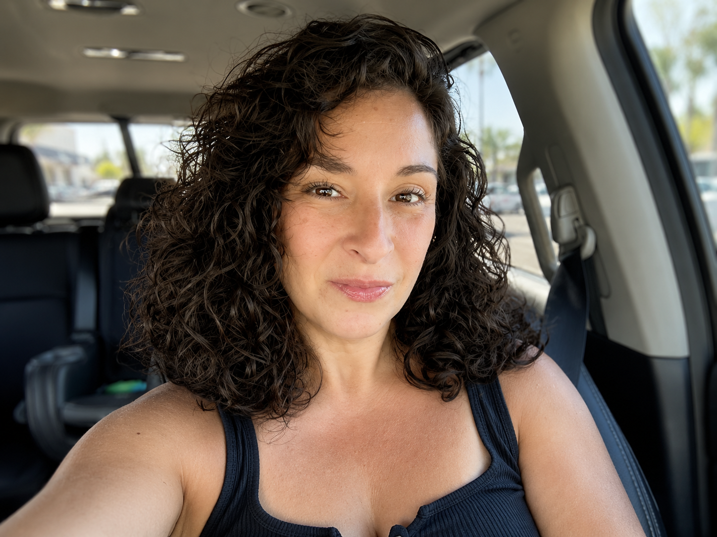 Michelle in the car